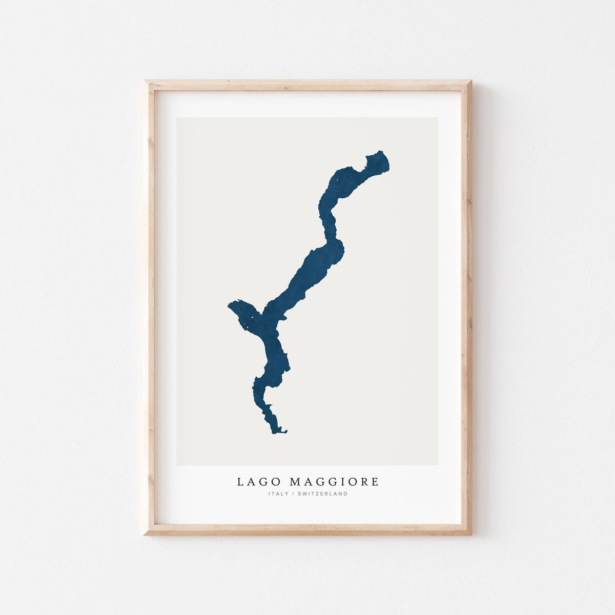 lago maggiore italy map poster – minimalist lake wall art - image 1