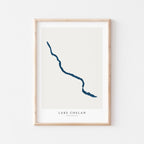 lake chelan washington map poster – minimalist lake wall art - image 1