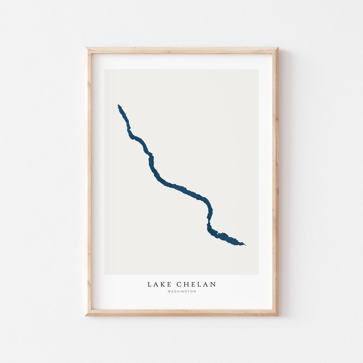lake chelan washington map poster – minimalist lake wall art - image 1
