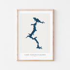 lake coeur d'alene idaho map poster – minimalist lake wall art - image 1