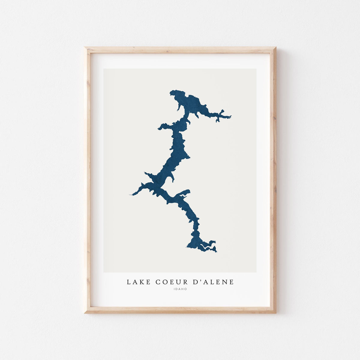 lake coeur d'alene idaho map poster – minimalist lake wall art - image 1