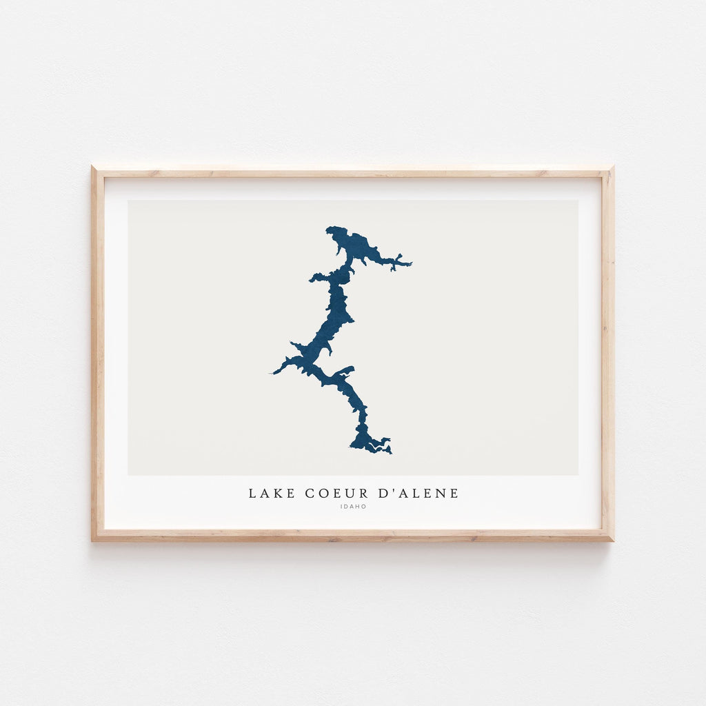 lake coeur d'alene idaho map poster – minimalist lake wall art - image 2