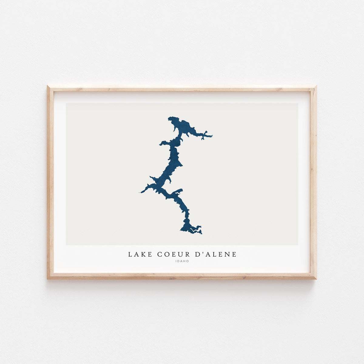 lake coeur d'alene idaho map poster – minimalist lake wall art - image 2