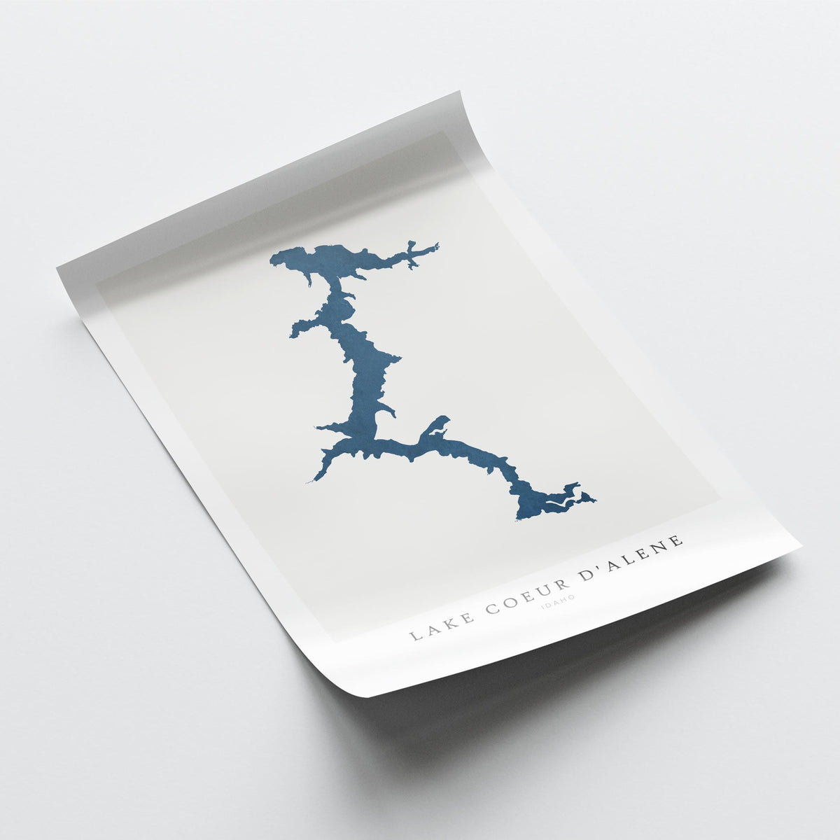 lake coeur d'alene idaho map poster – minimalist lake wall art - image 6