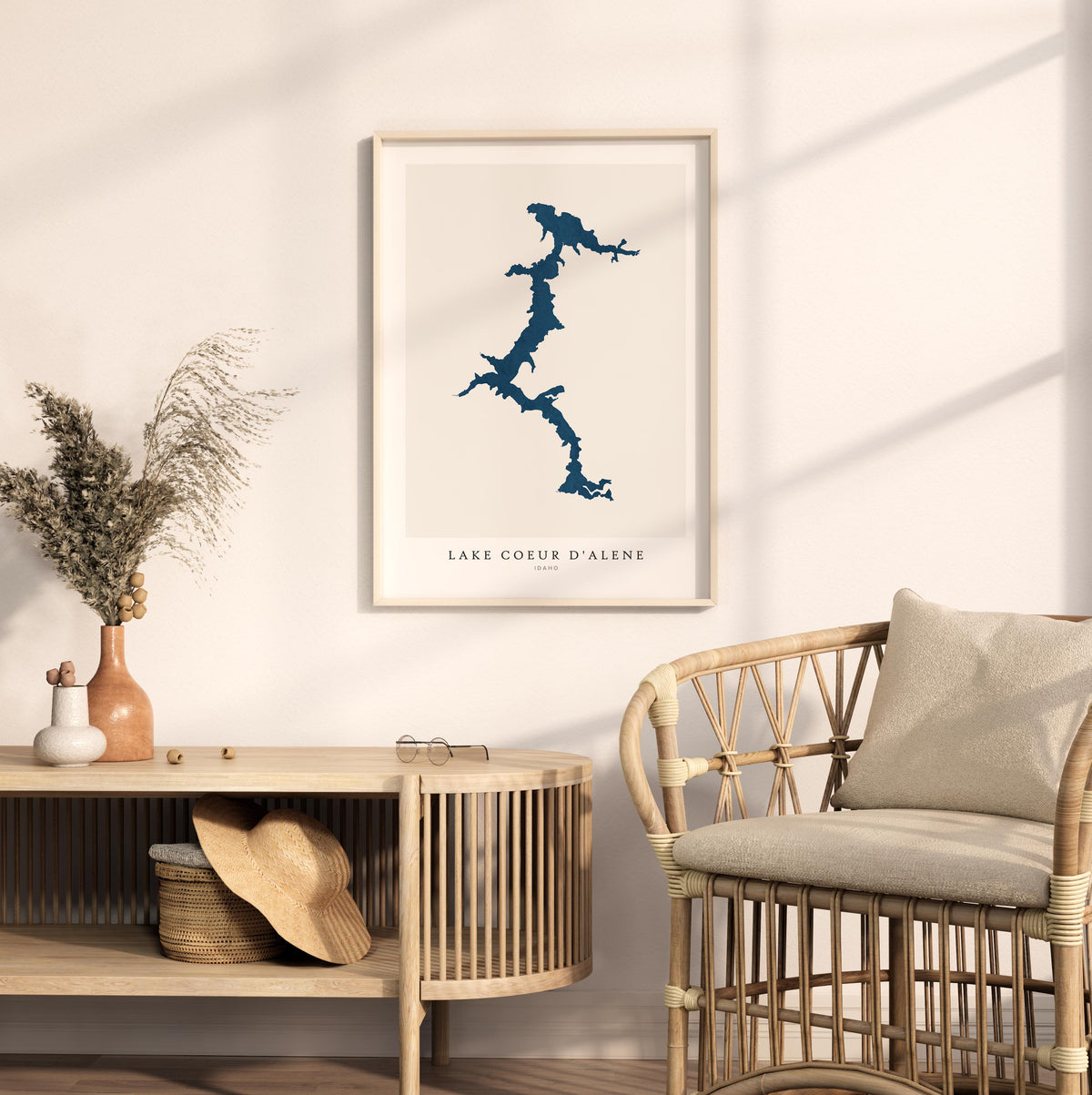 lake coeur d'alene idaho map poster – minimalist lake wall art - image 5