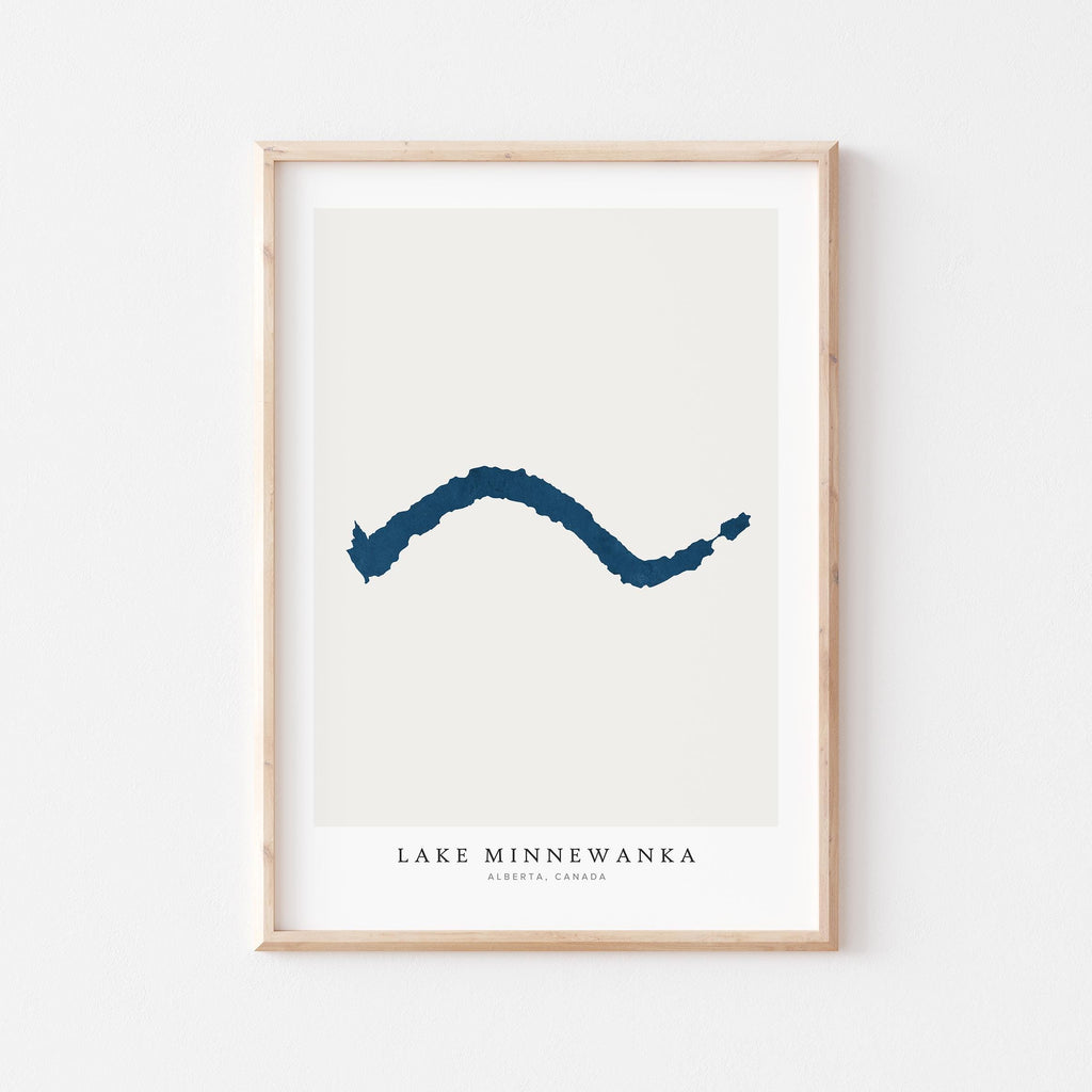 lake minnewanka alberta map poster – minimalist lake wall art - image 2