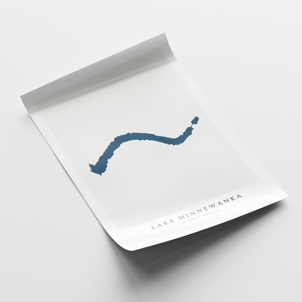 lake minnewanka alberta map poster – minimalist lake wall art - image 6