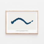 lake minnewanka alberta map poster – minimalist lake wall art - image 1