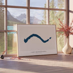 lake minnewanka alberta map poster – minimalist lake wall art - image 4