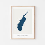 saratoga lake new york map poster – minimalist lake wall art - image 1