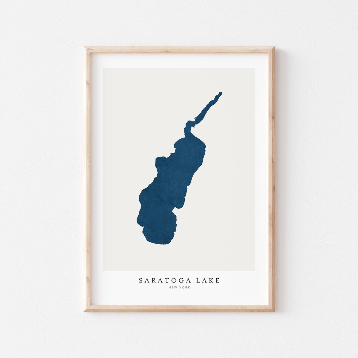 saratoga lake new york map poster – minimalist lake wall art - image 1