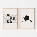 alaska map and typography wall art set - image 5