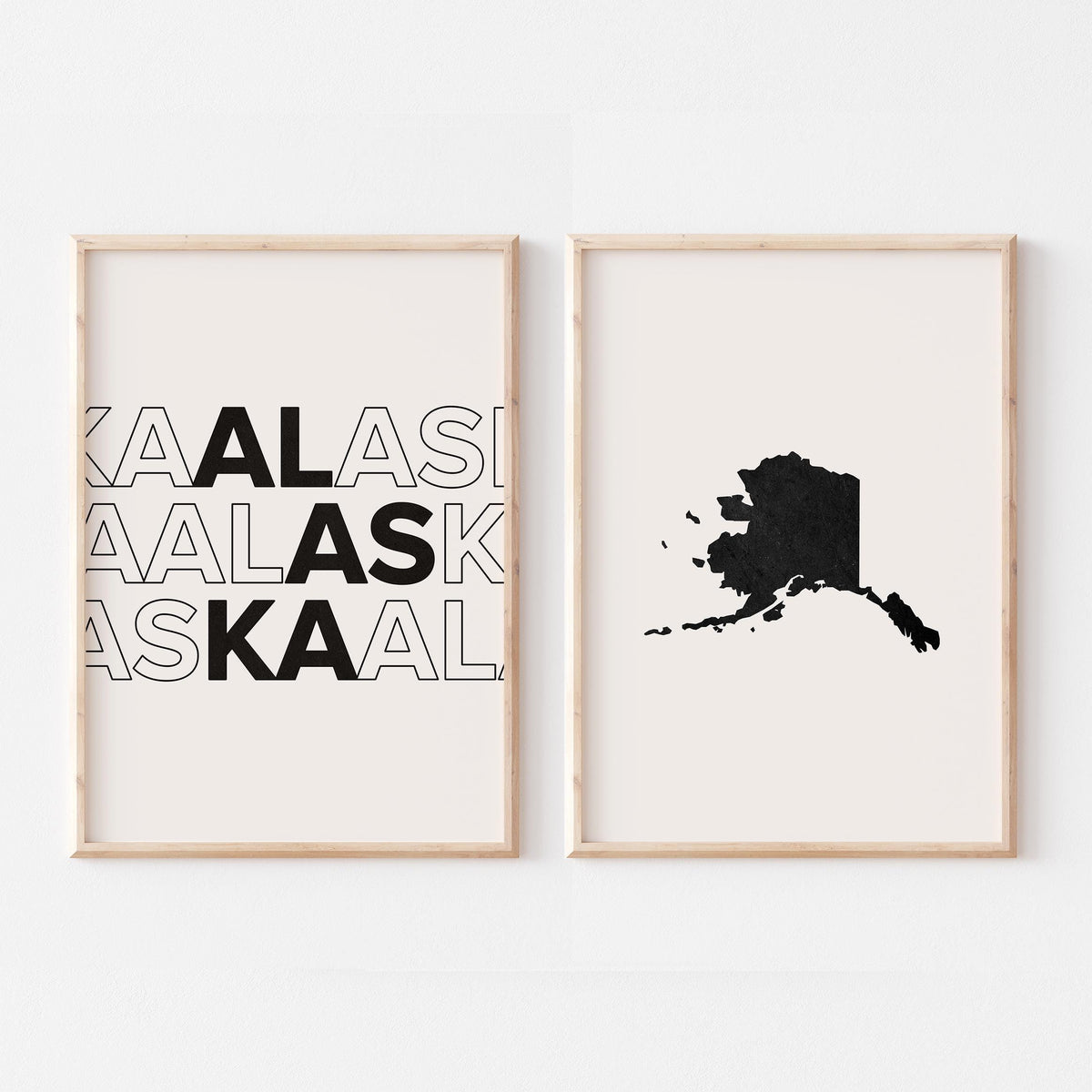 alaska map and typography wall art set - image 5