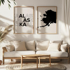 alaska map and typography wall art set - image 4