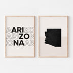 arizona map and typography wall art set - image 1