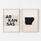 arkansas map and typography wall art set - image 1