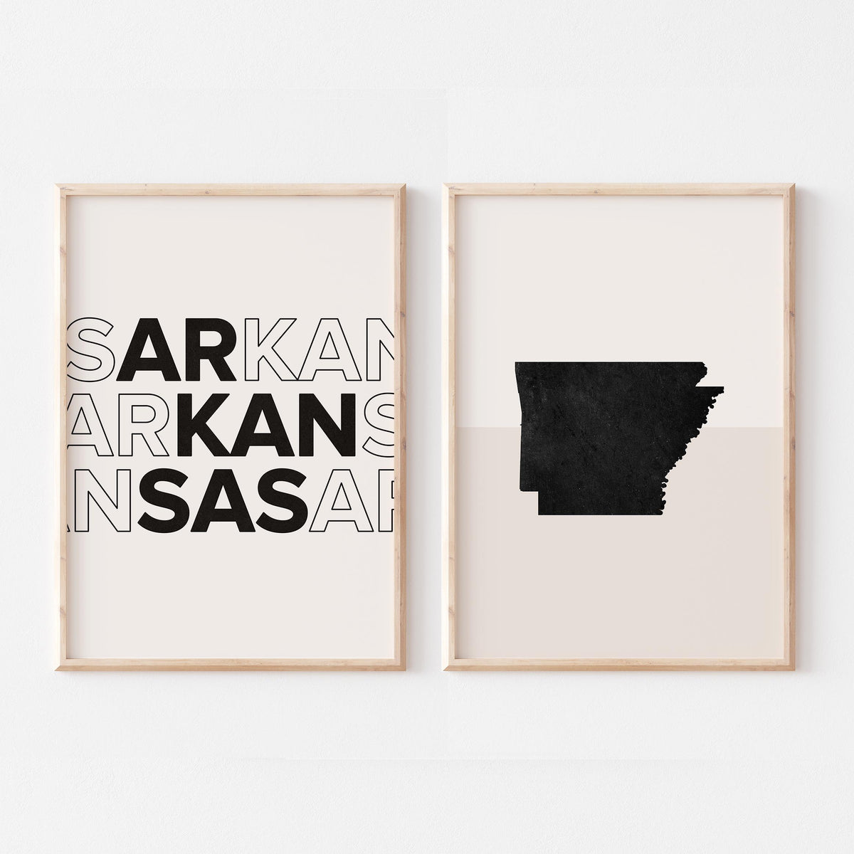 arkansas map and typography wall art set - image 1