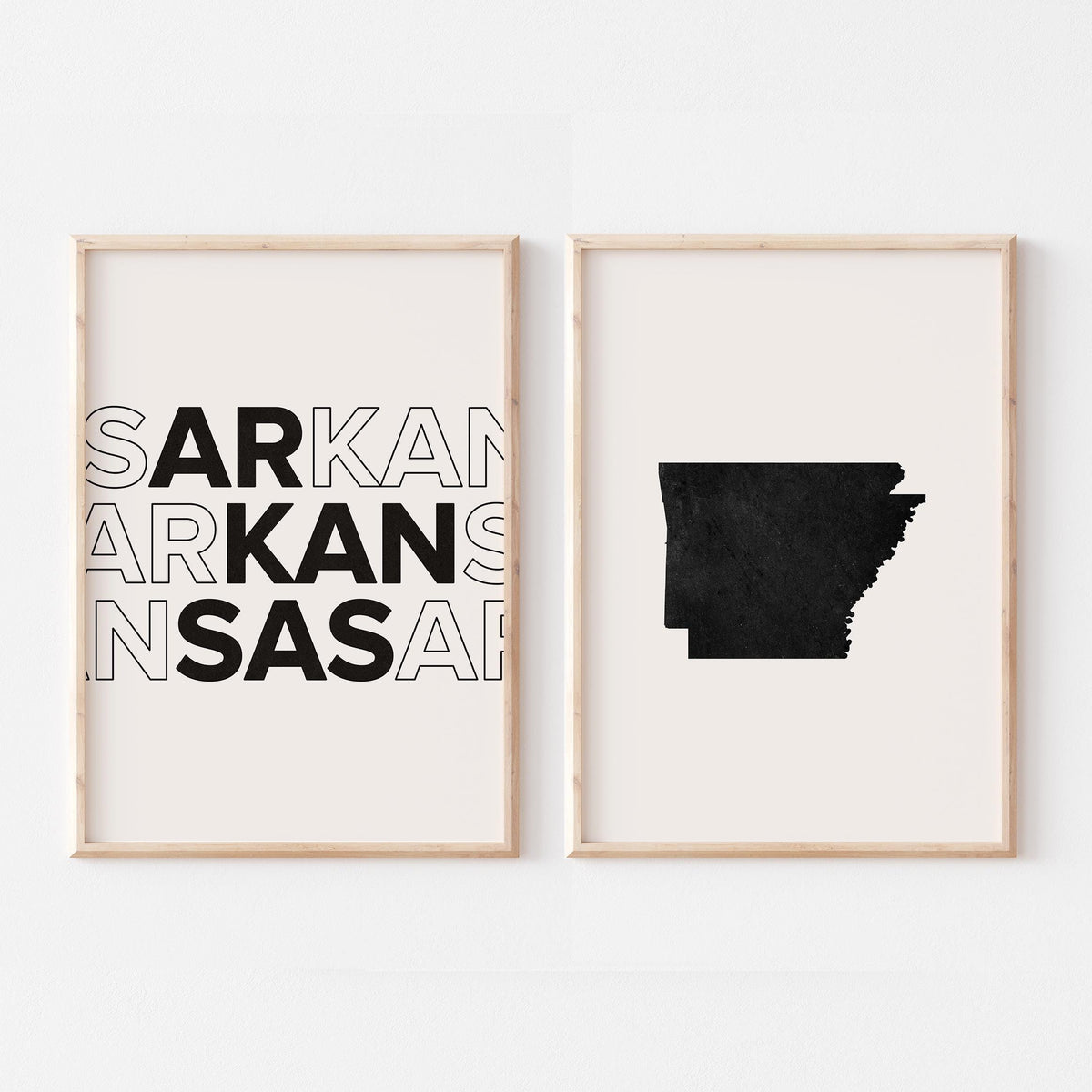 arkansas map and typography wall art set - image 5