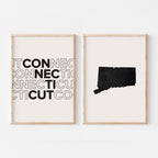 connecticut map and typography wall art set - image 3