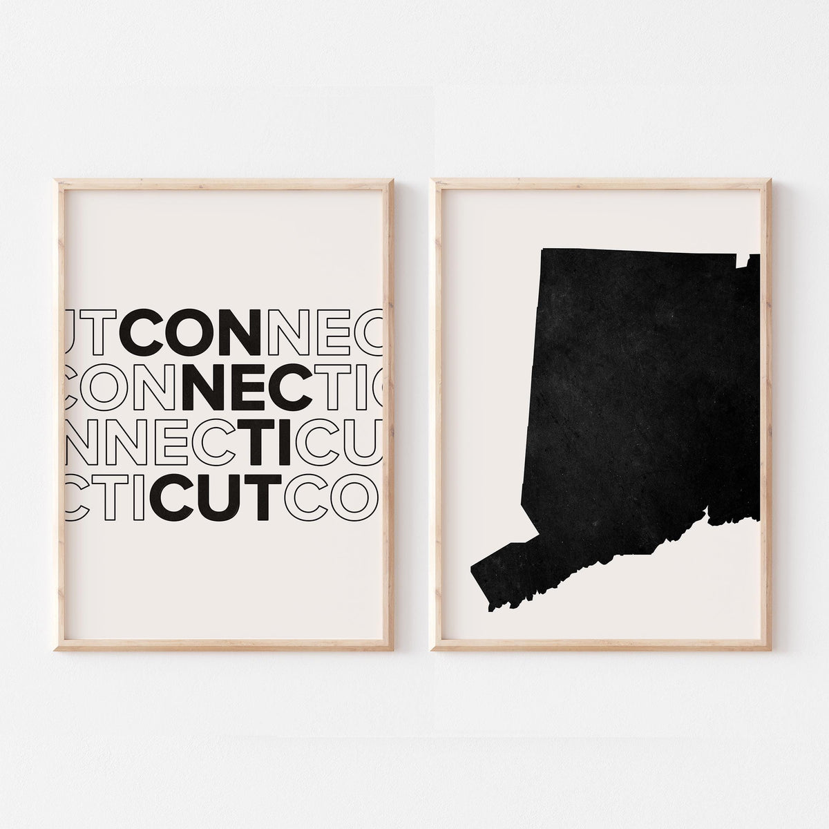 connecticut map and typography wall art set - image 5