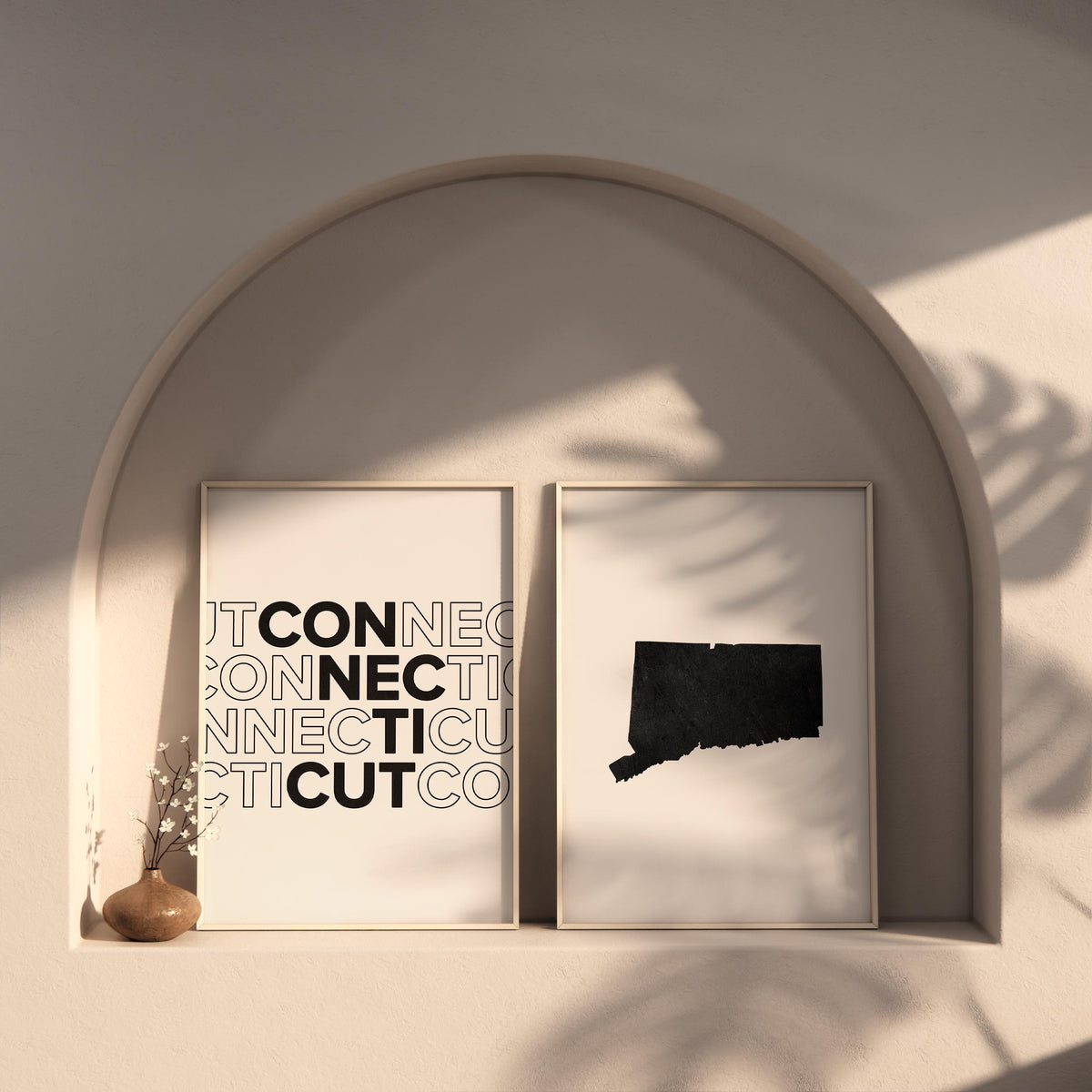 connecticut map and typography wall art set - image 4