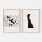delaware map and typography wall art set - image 5