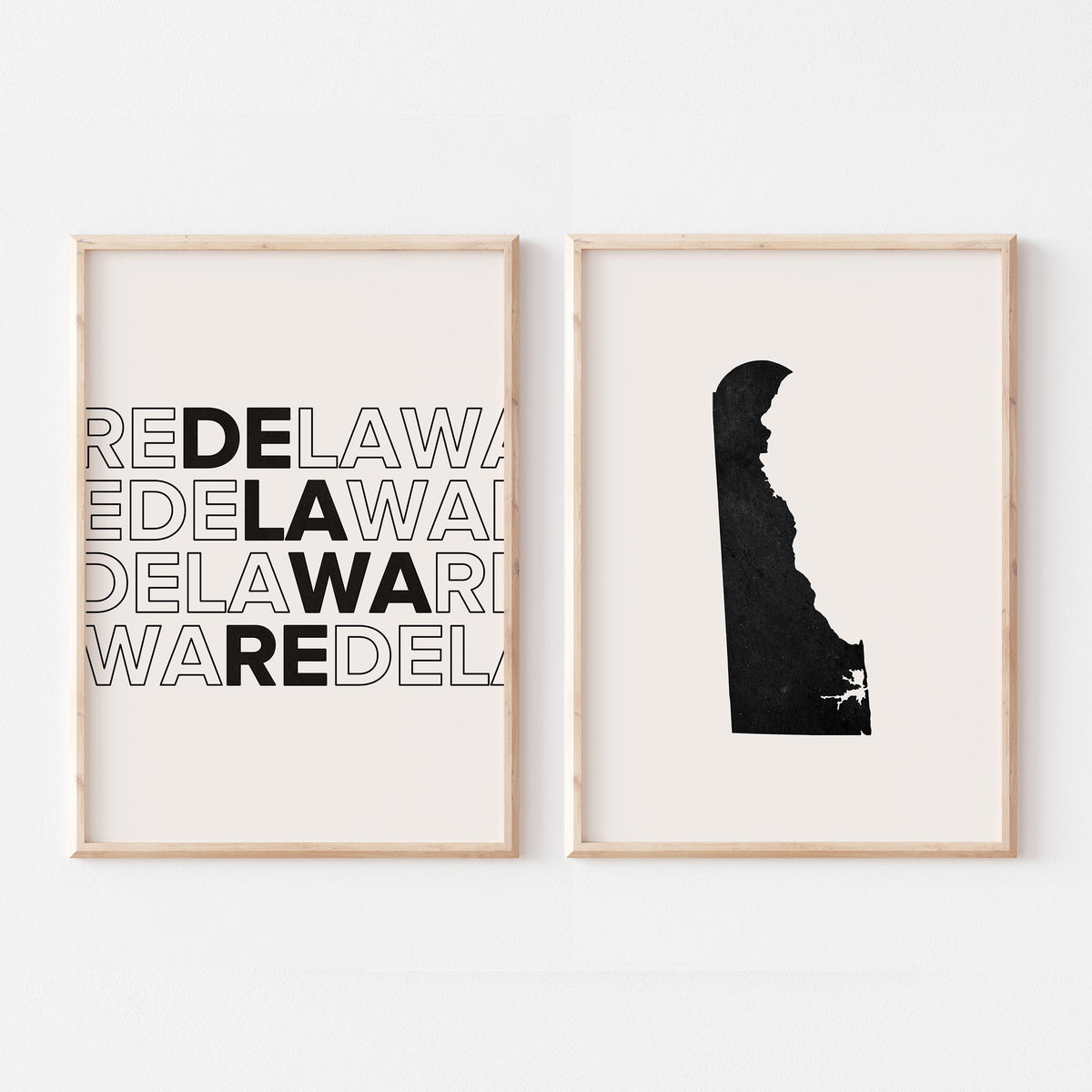 delaware map and typography wall art set - image 5
