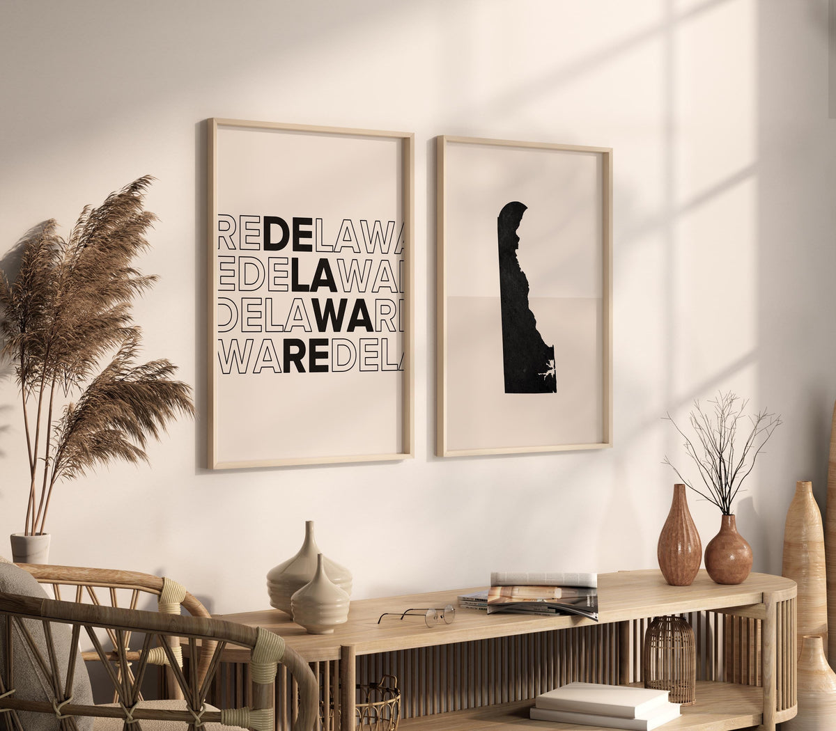 delaware map and typography wall art set - image 2