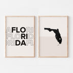 florida map and typography wall art set - image 1