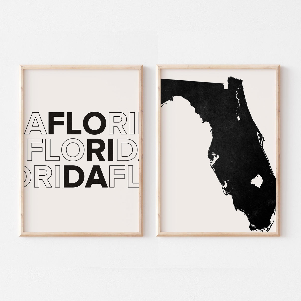 florida map and typography wall art set - image 3