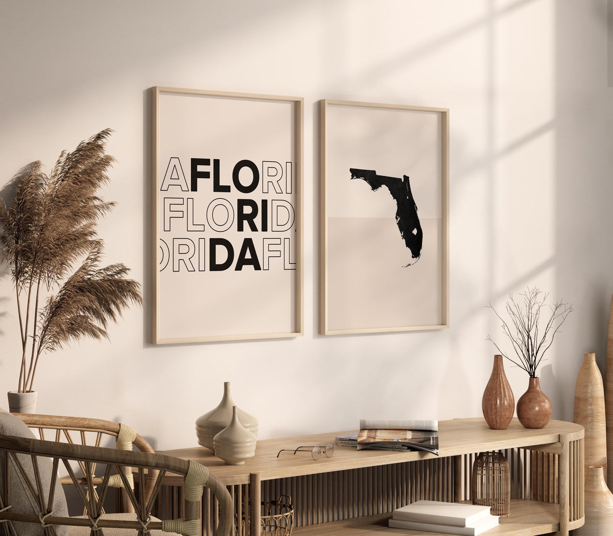 florida map and typography wall art set - image 2