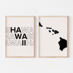hawaii map and typography wall art set - image 3