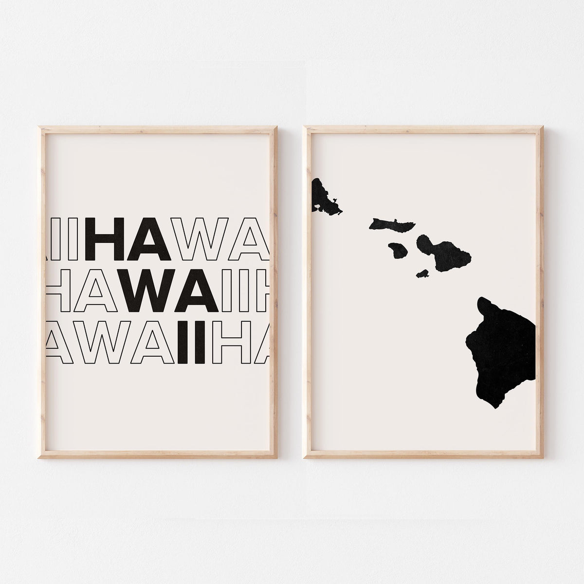 hawaii map and typography wall art set - image 3