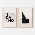 idaho map and typography wall art set - image 1
