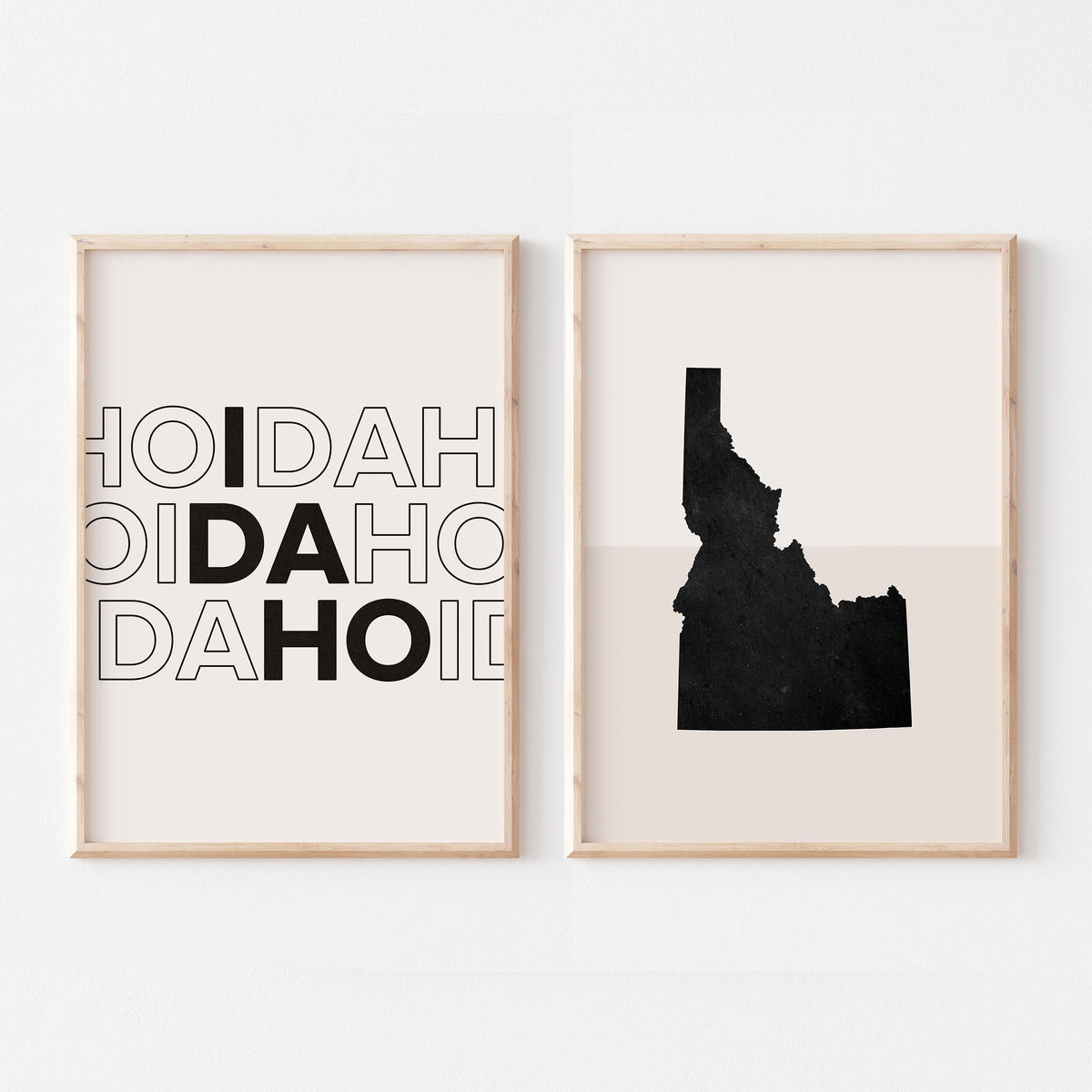 idaho map and typography wall art set - image 1