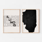 illinois map and typography wall art set - image 3