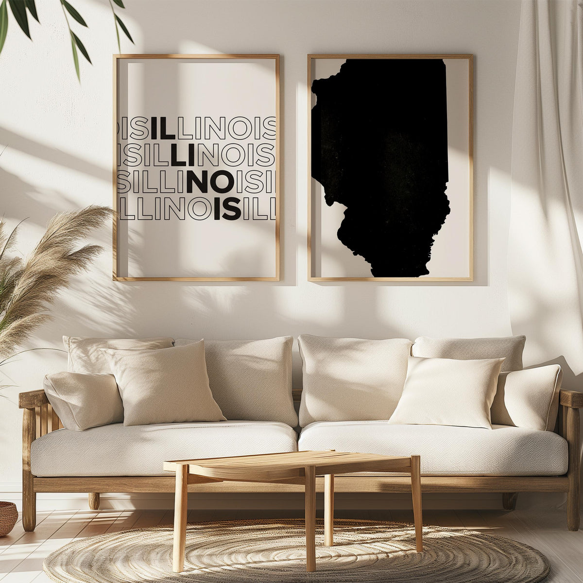 illinois map and typography wall art set - image 4