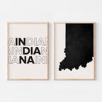 indiana map and typography wall art set - image 3