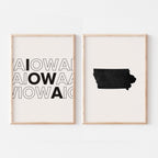 iowa map and typography wall art set - image 5