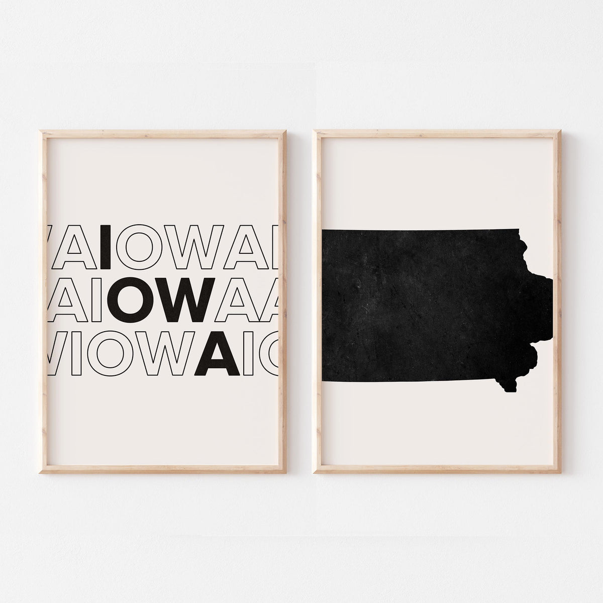 iowa map and typography wall art set - image 3