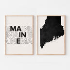 maine map and typography wall art set - image 3