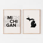 michigan map and typography wall art set - image 5