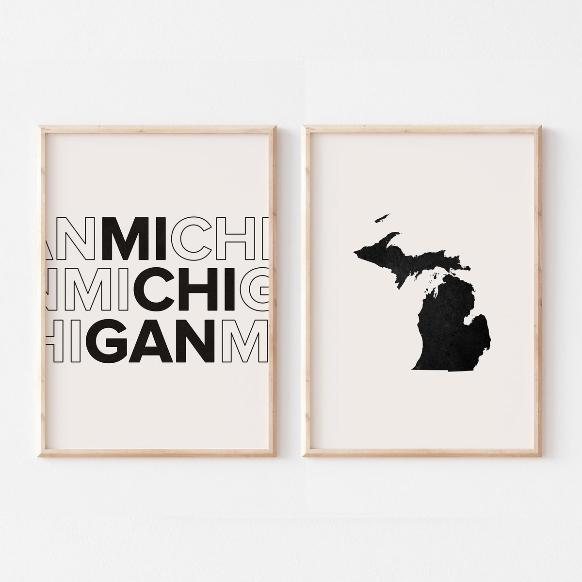 michigan map and typography wall art set - image 5