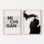 michigan map and typography wall art set - image 3