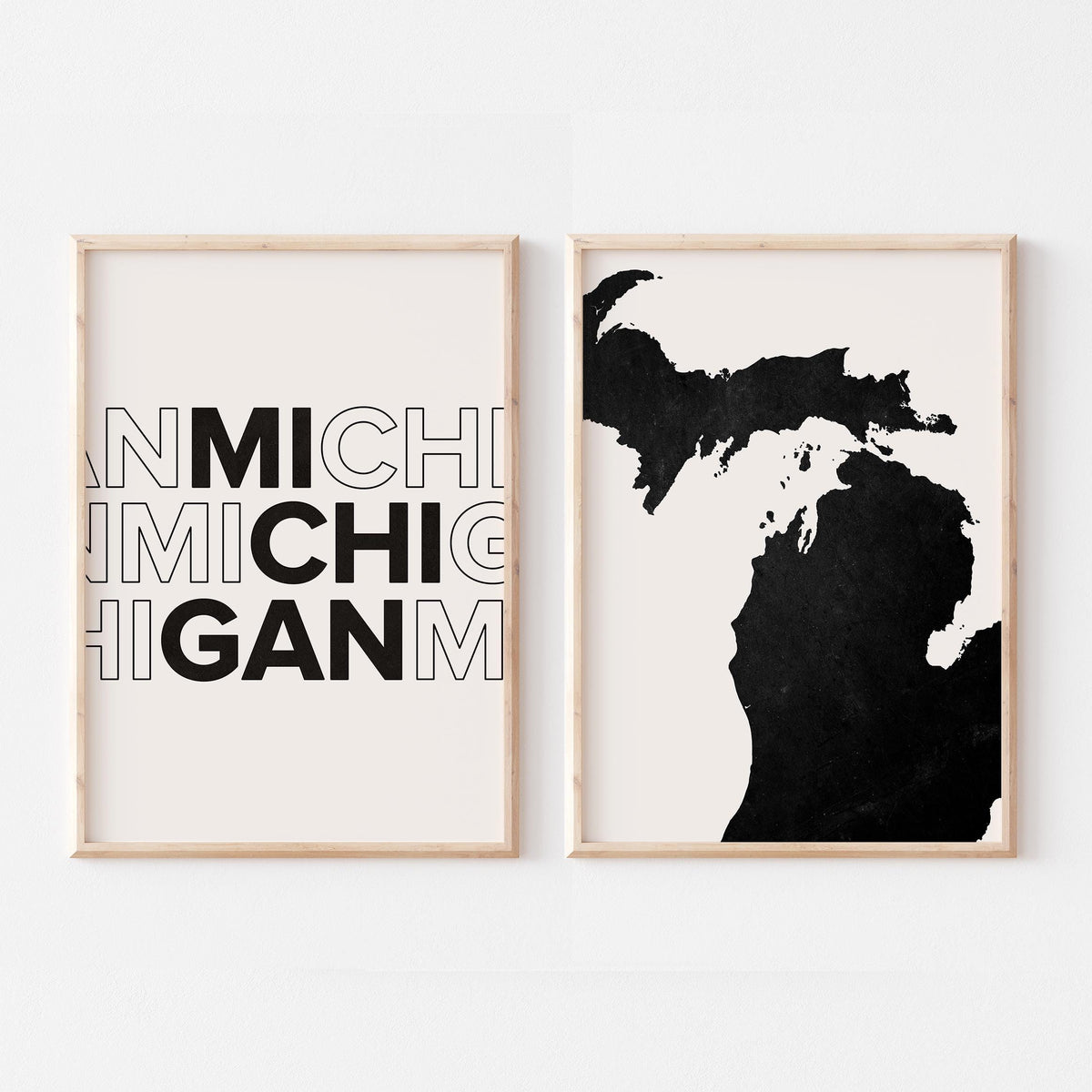 michigan map and typography wall art set - image 3