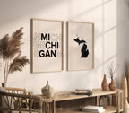 michigan map and typography wall art set - image 2