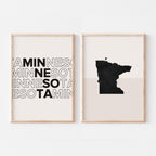 minnesota map and typography wall art set - image 1