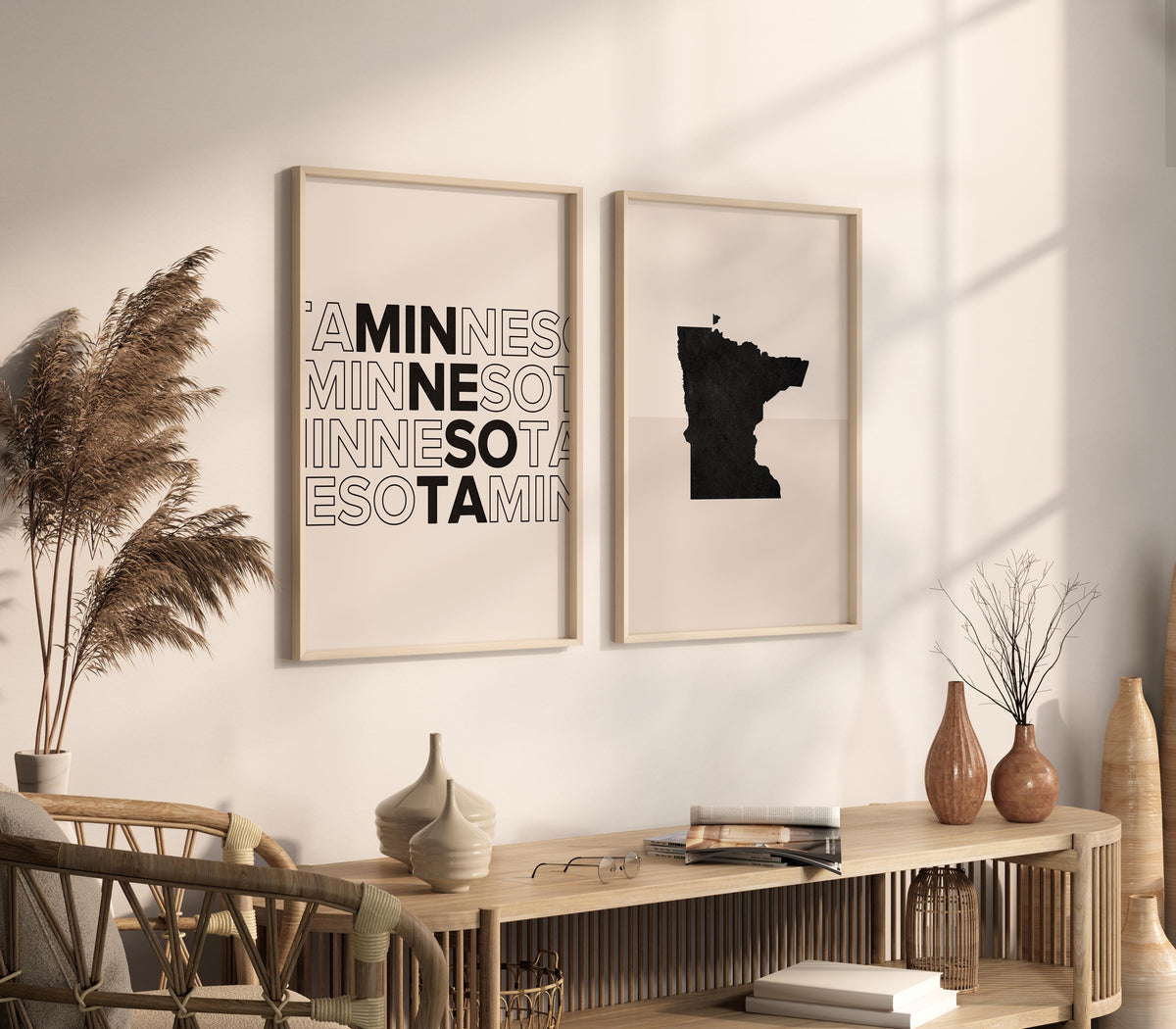 minnesota map and typography wall art set - image 2