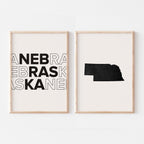 nebraska map and typography wall art set - image 5