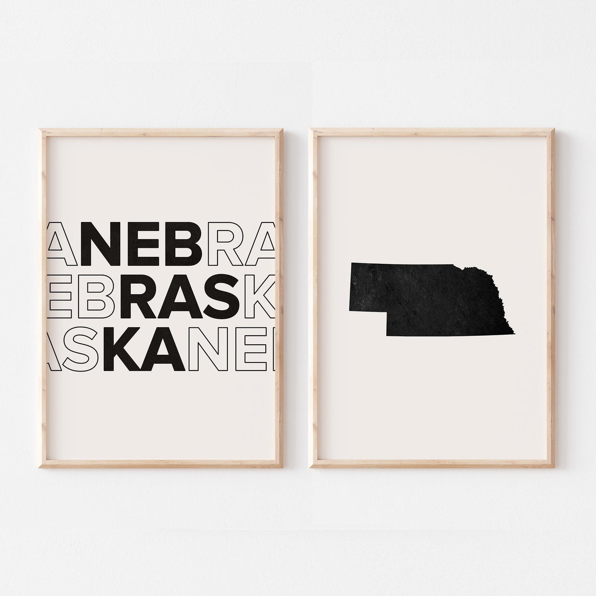 nebraska map and typography wall art set - image 5